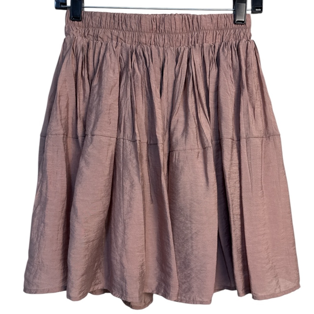 🌸 MABLE Dusty Rose A-Line Mini Skirt Flowy Silhouette Side Pockets Size S EUC